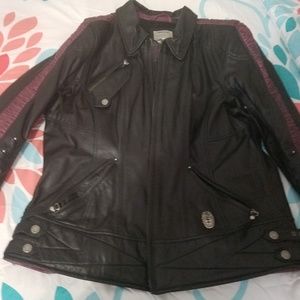 WOMENS HARLEY DAVIDSON LEATHER JACKET AND CHAPS